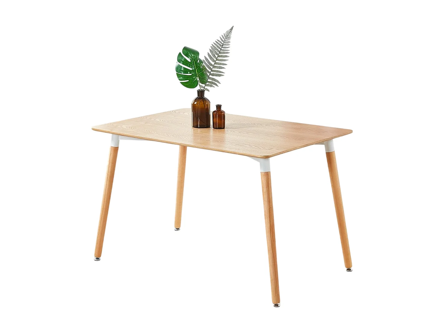 LORENZO HALO - Ensemble Salle à Manger Moderne - Table Effet Chêne + 4 Chaises Roses - Design Scandinave