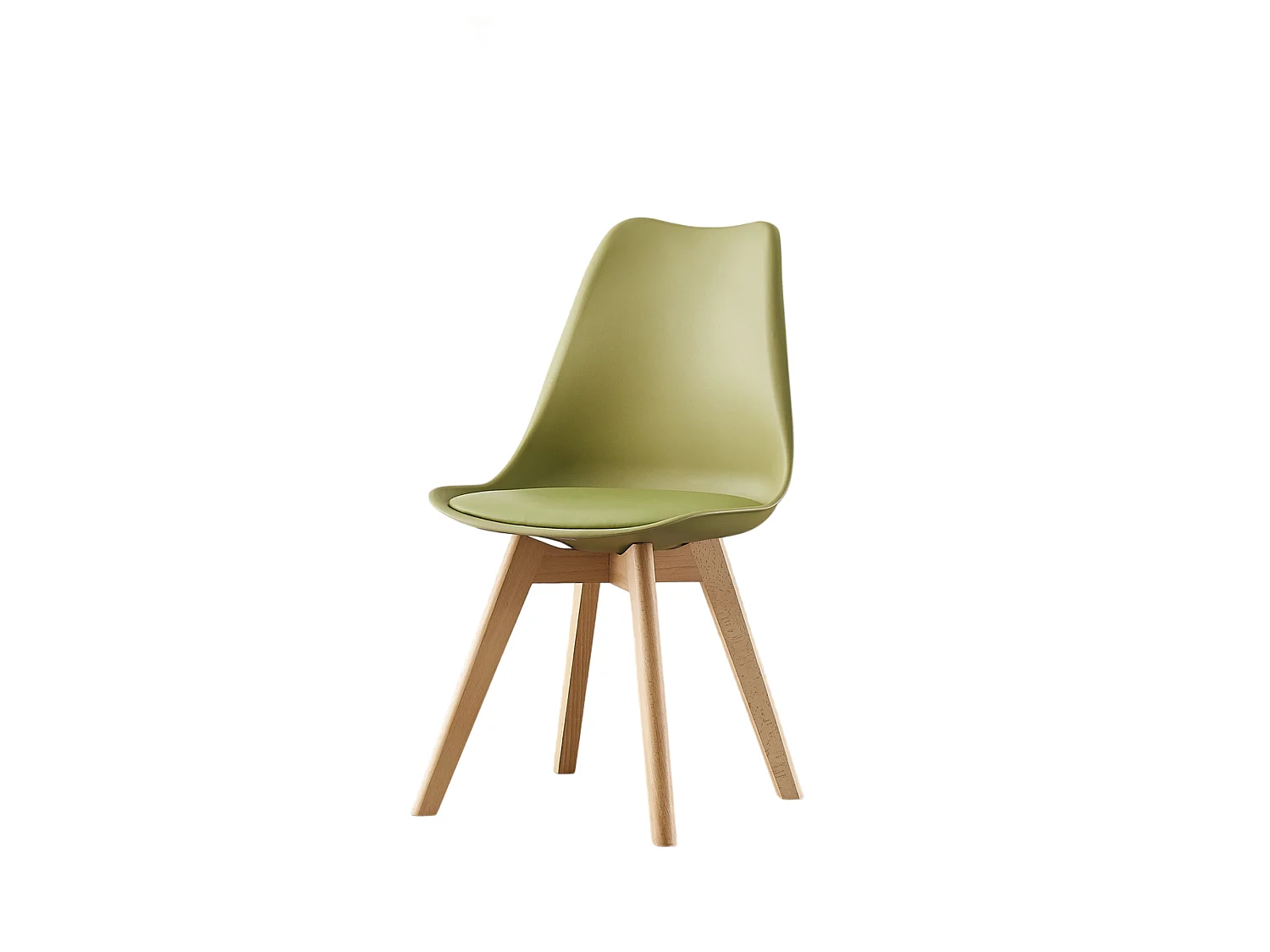 LORENZO HALO - Ensemble Salle à Manger Moderne - Table Blanche + 4 Chaises Vertes - Design Scandinave