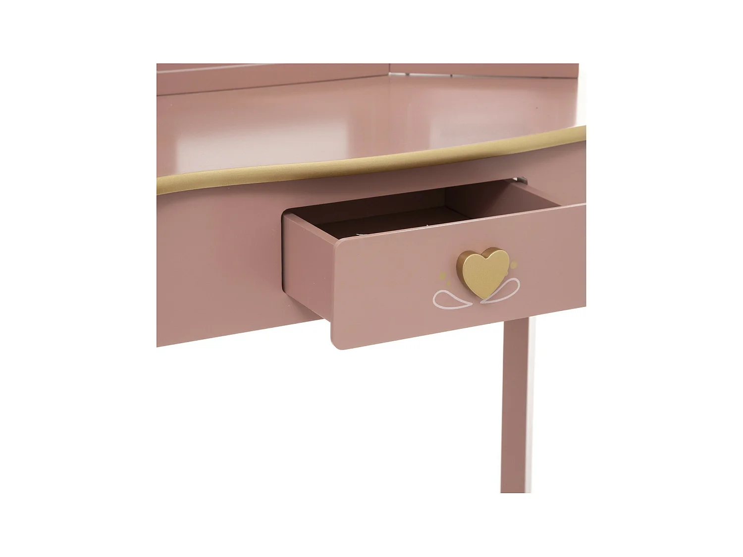 Coiffeuse Enfant et son Tabouret Rose antique