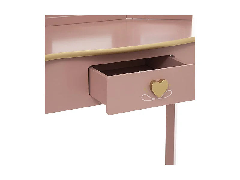 Coiffeuse Enfant et son Tabouret Rose antique