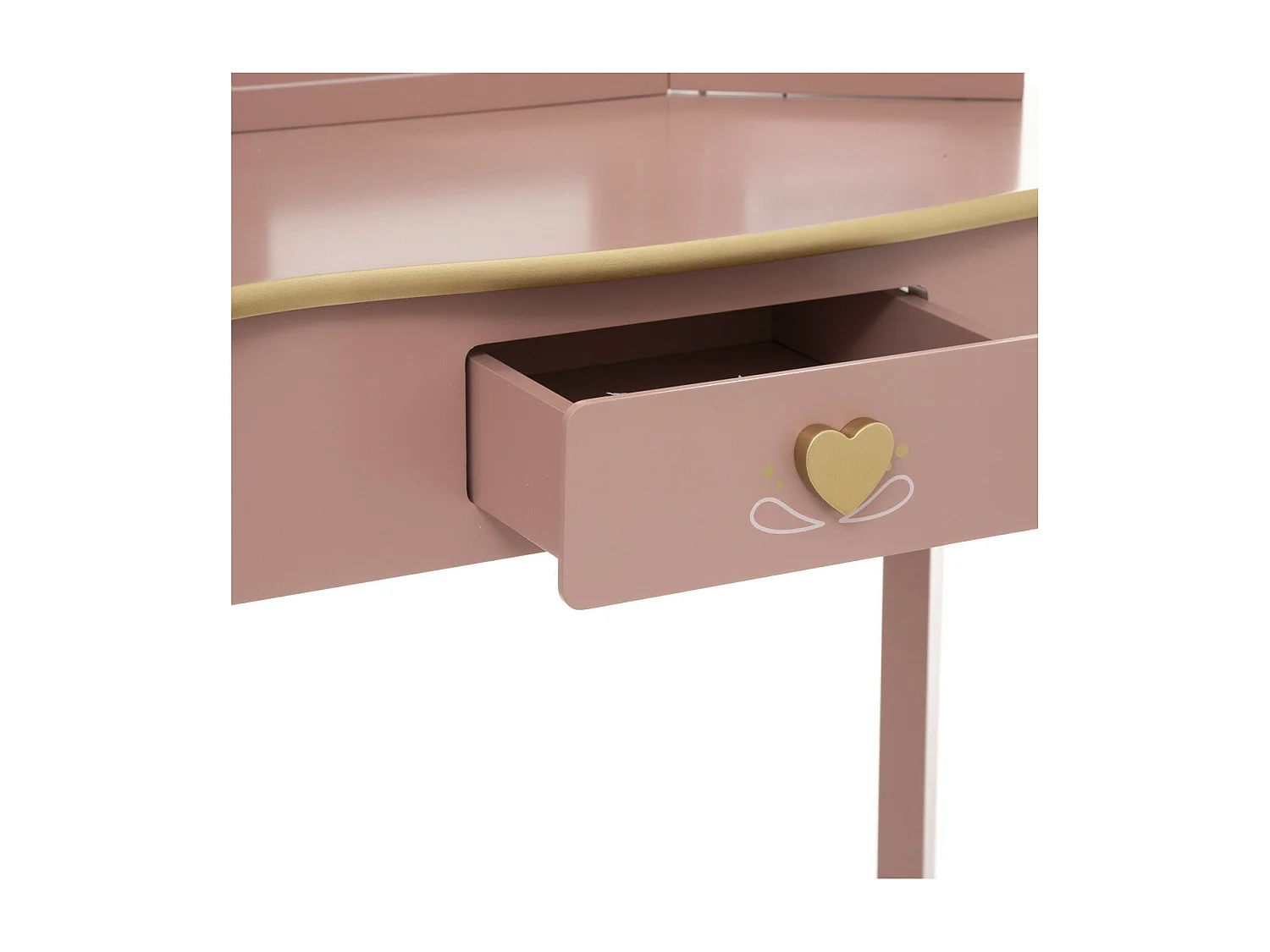 Coiffeuse Enfant et son Tabouret Rose antique