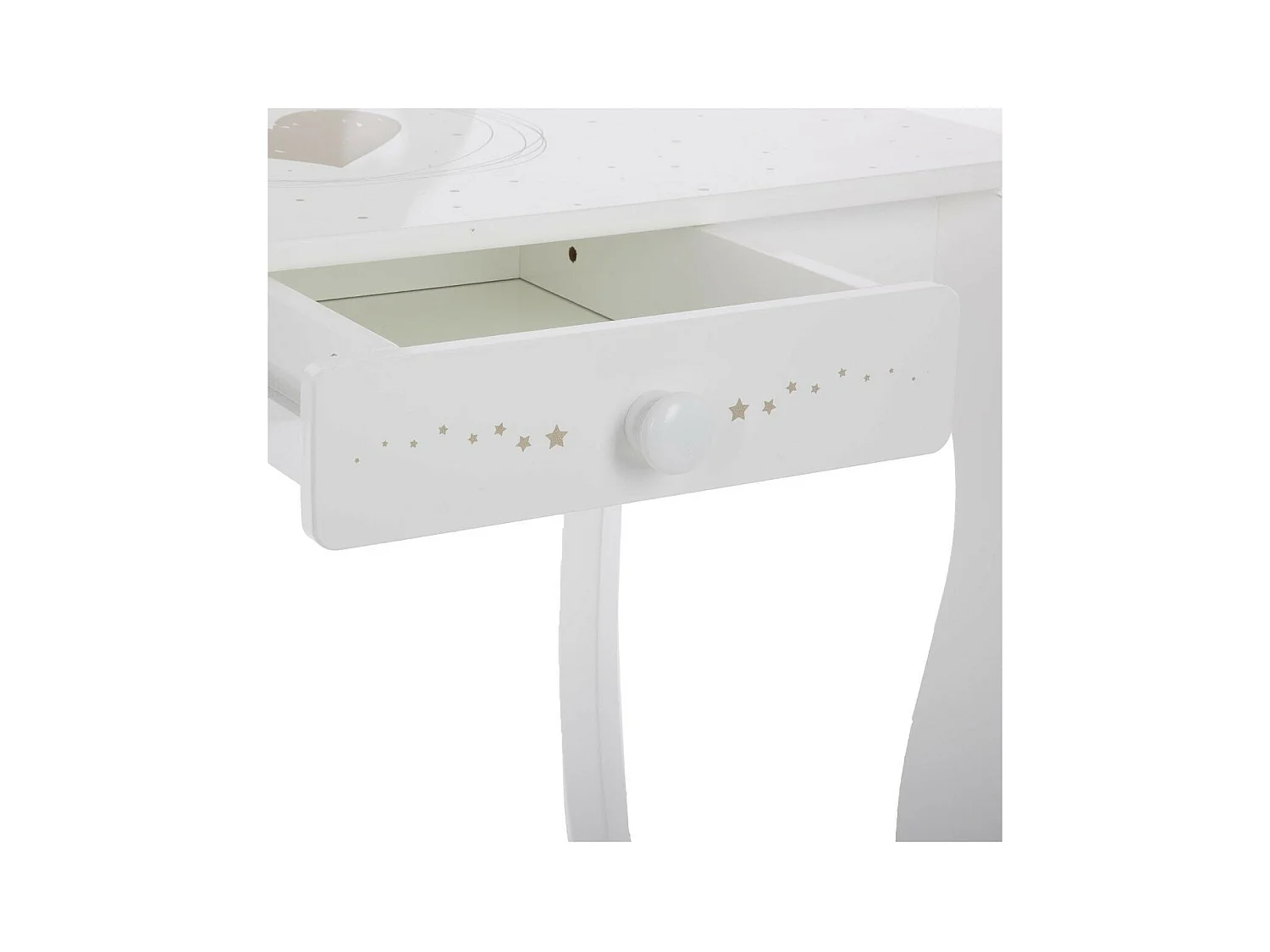 Penteadeira e banco em MDF branco 91x71,5x50,5cm