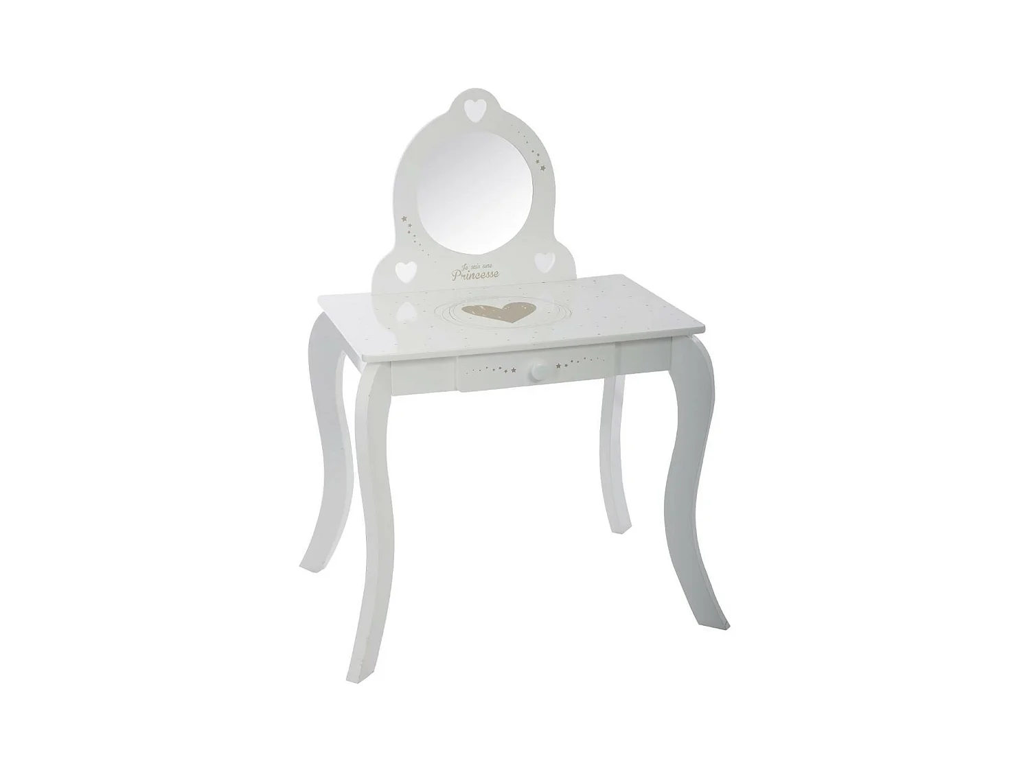 Penteadeira e banco em MDF branco 91x71,5x50,5cm