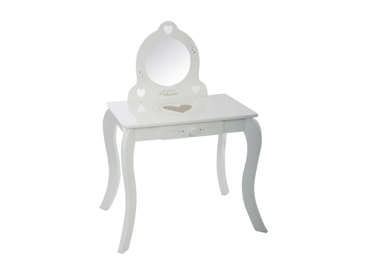 Schminktisch und Hocker weiß 91x71,5x50,5cm