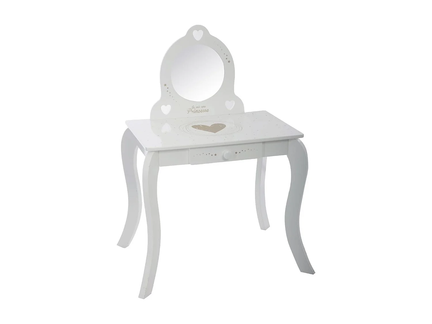 Schminktisch und Hocker weiß 91x71,5x50,5cm