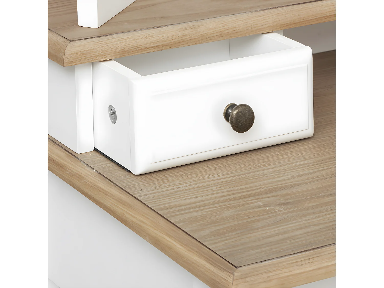 Tocador Dormitorio Solen 3 Espejos 3C Blanco y Roble 67 cm