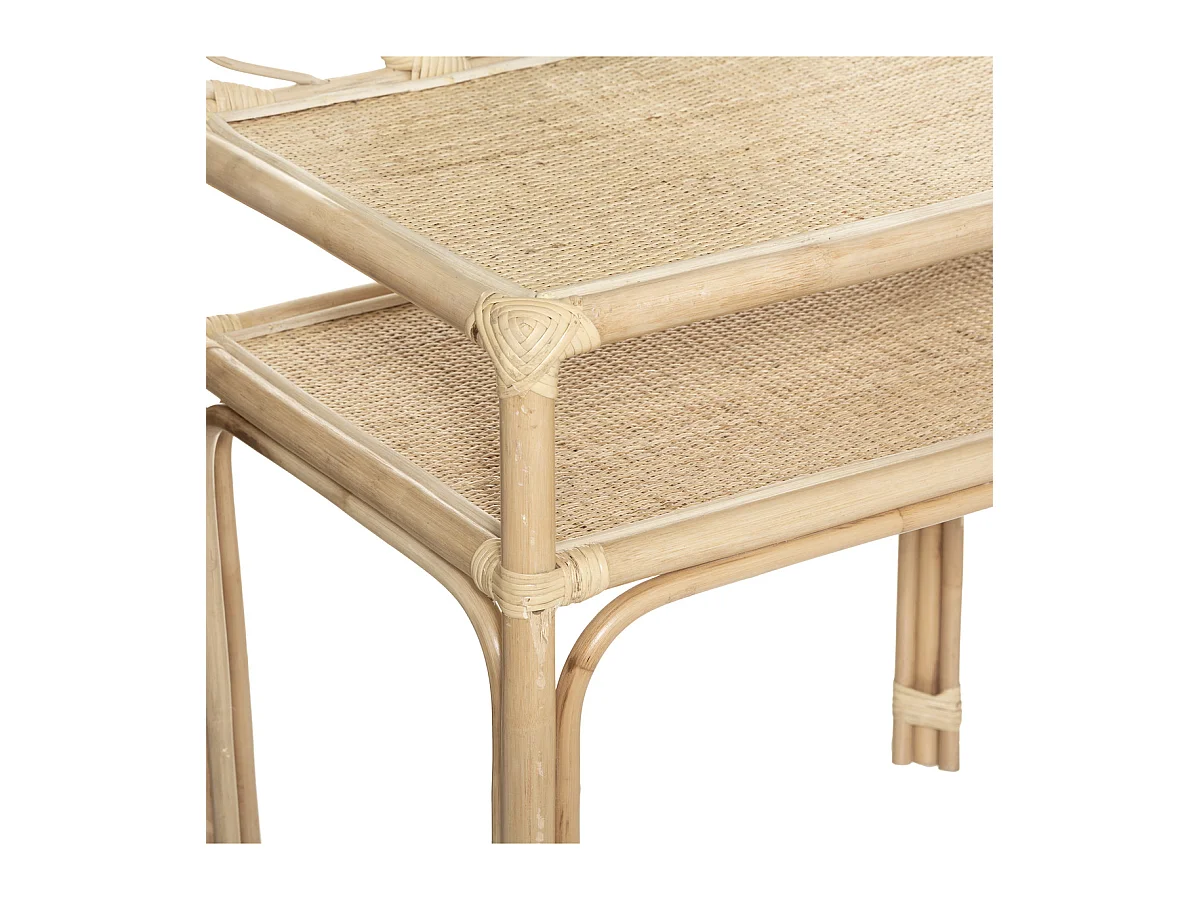 Coiffeuse en Rotin avec Miroir pour chambre d'enfant