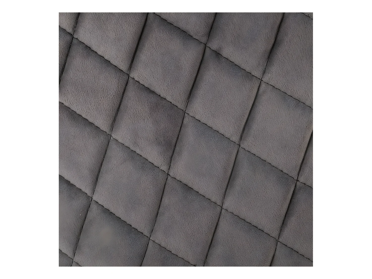 Chaise Fauteuil de table en Velours Gris et pieds en métal noir