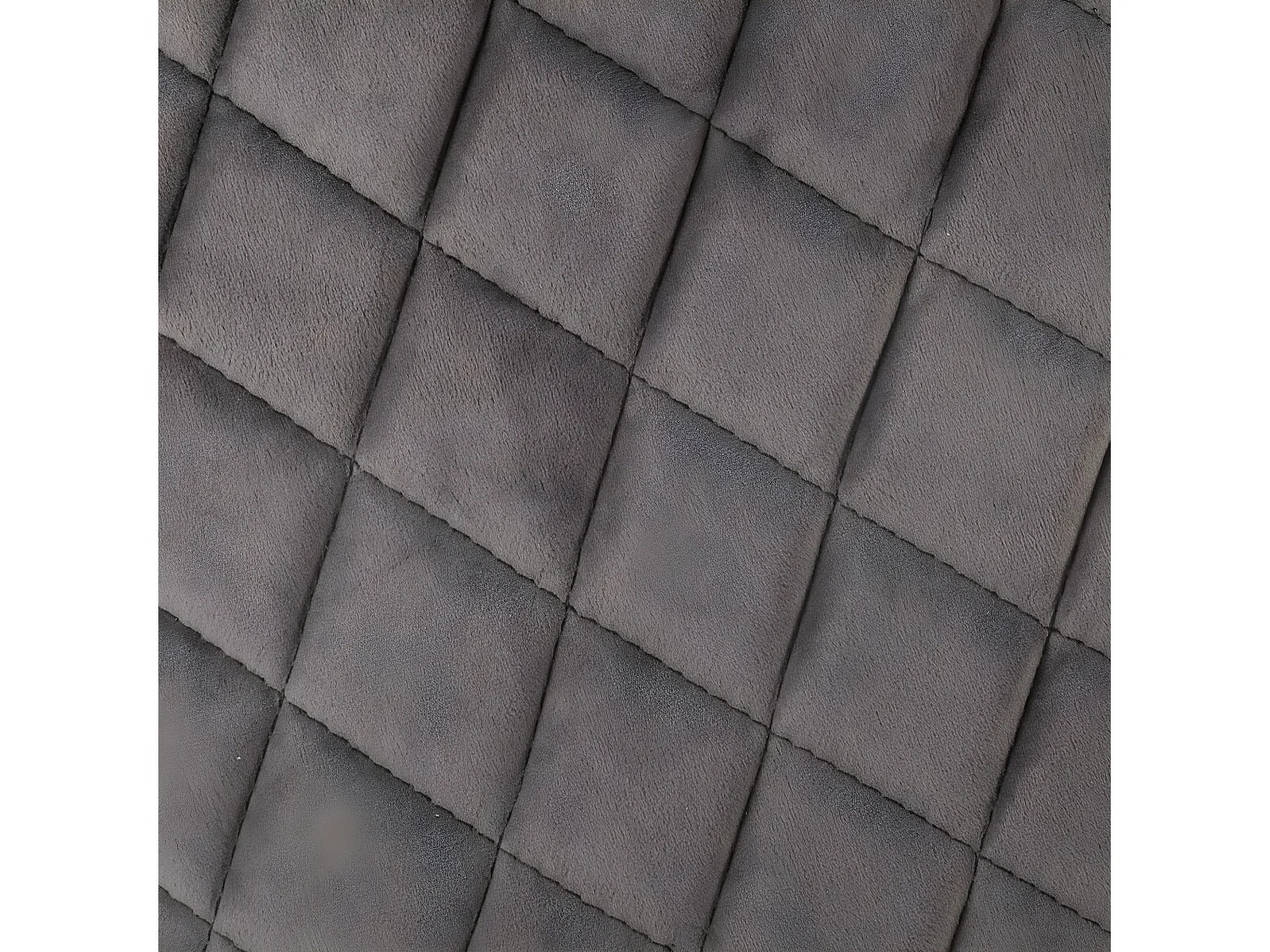 Chaise Fauteuil de table en Velours Gris et pieds en métal noir