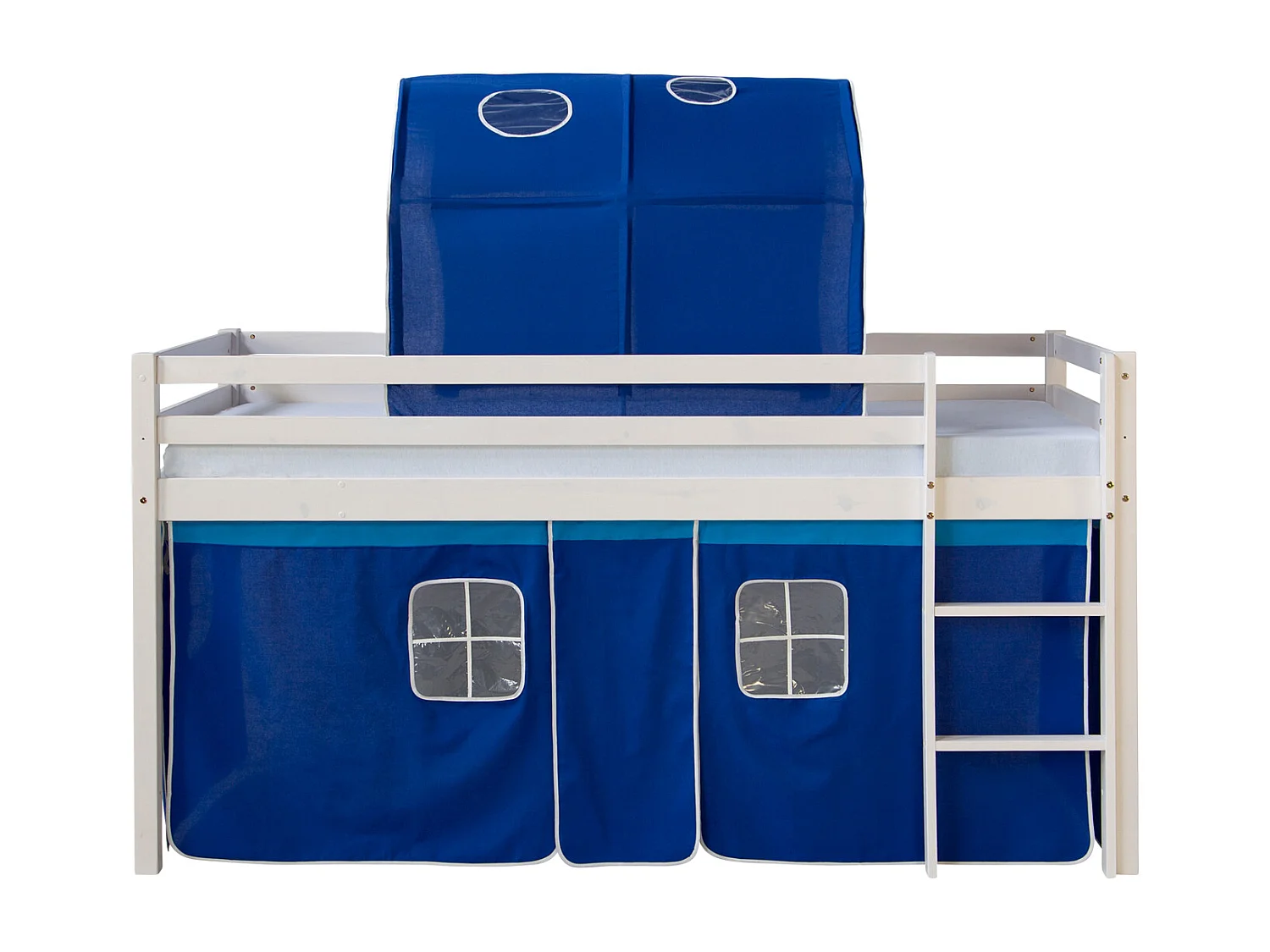 Letto a soppalco 207,5x110x96,5 cm Bianco Blu