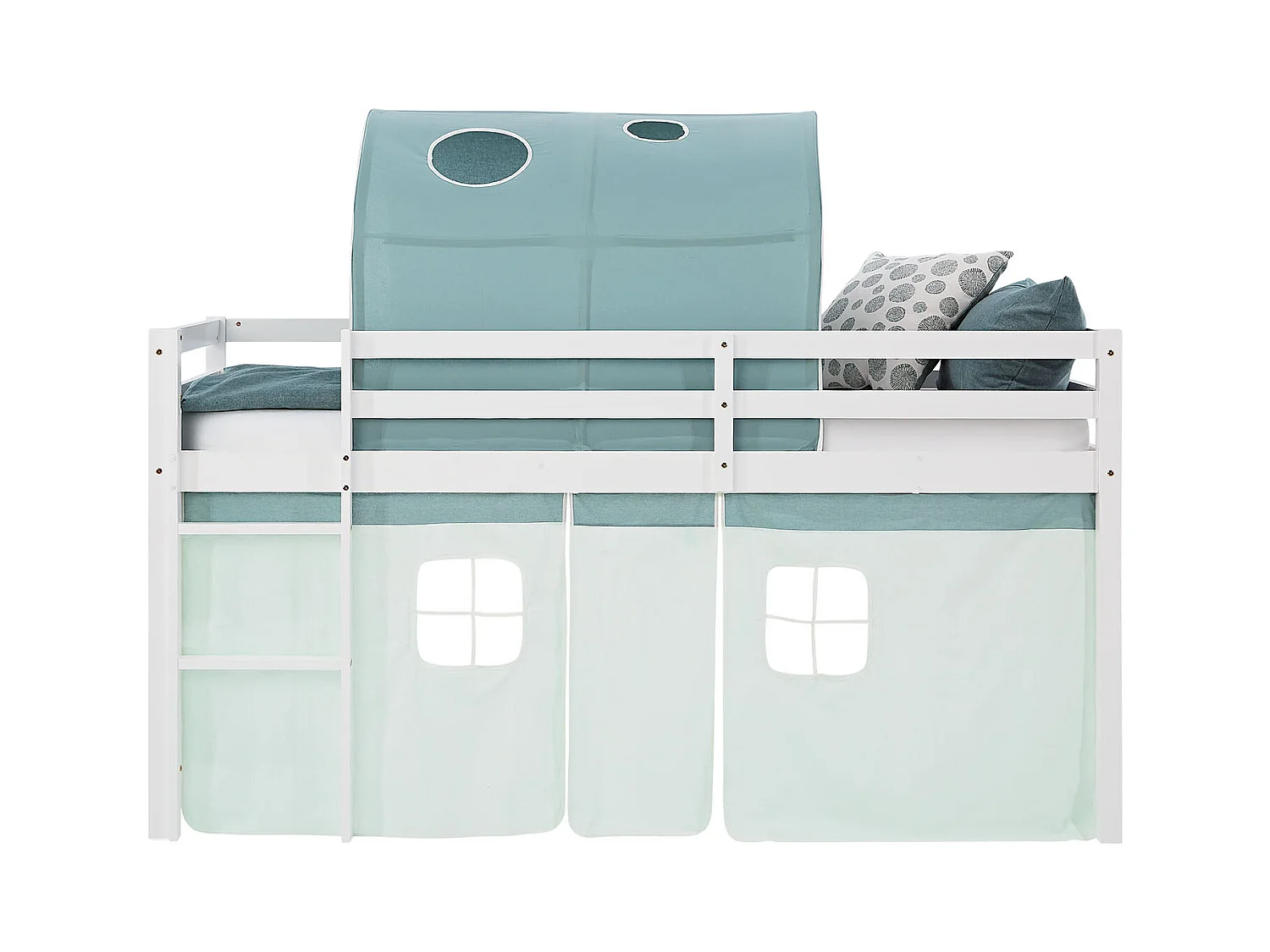 Hochbett 207,5x110x99,5 cm Weiß Grün