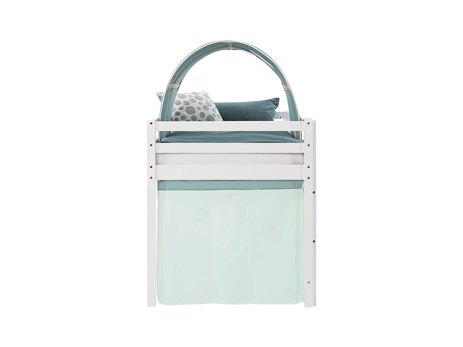 Hochbett 207,5x110x99,5 cm Weiß Grün