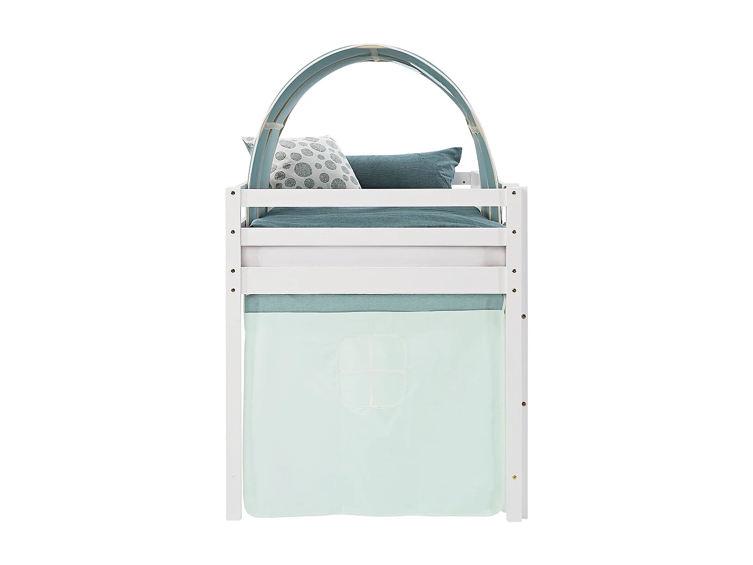 Hochbett 207,5x110x99,5 cm Weiß Grün