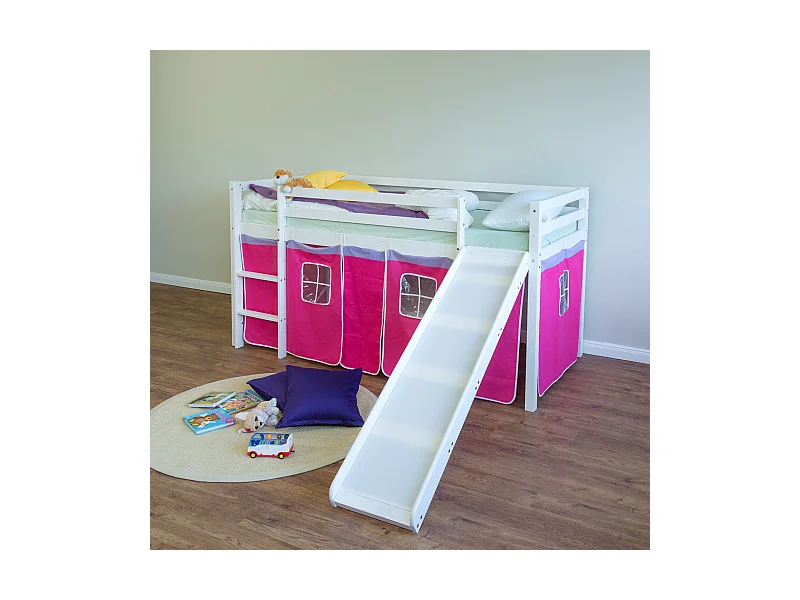 Hochbett 90x200 cm Rosa