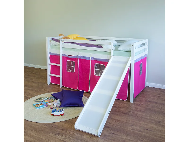 Łóżko piętrowe 90x200 cm Różowe