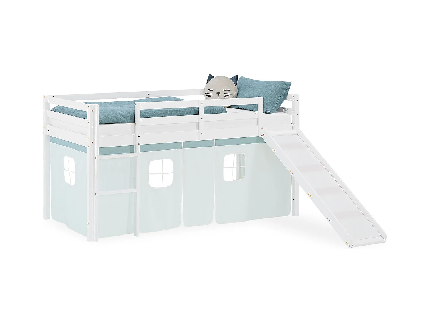 Hochbett für Kinder 90x200 cm Weiß