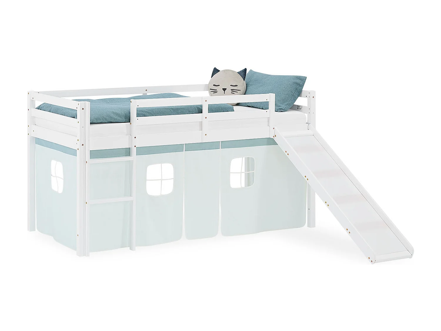 Hochbett für Kinder 90x200 cm Weiß