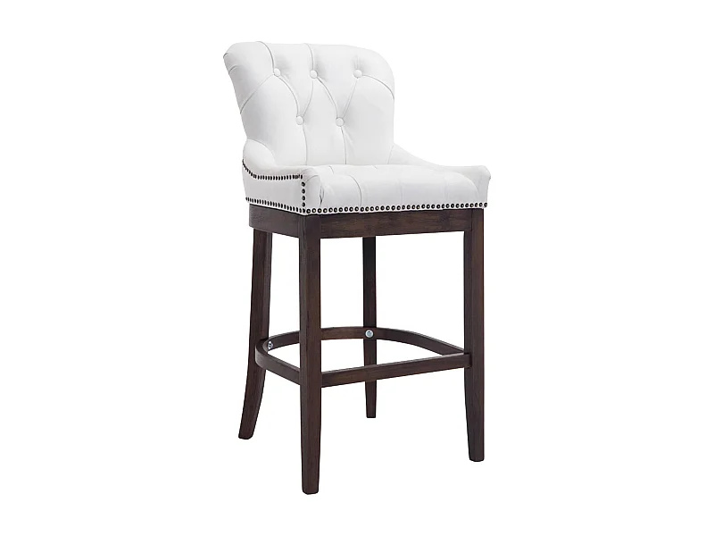 Tabouret de bar x1 cuir blanche 55 x 57 x 109 cm 10_0005055