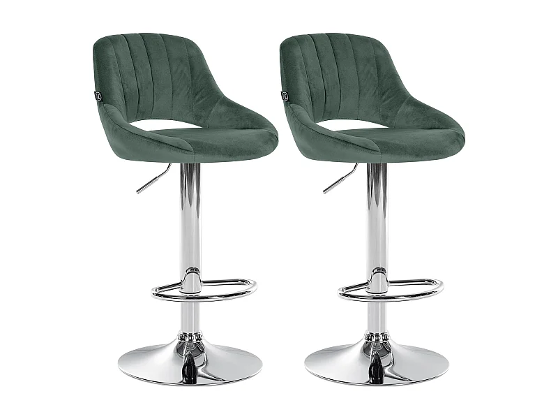 Lot de 2 tabourets métal argentée 47 x 48 x 106 cm TDB10759