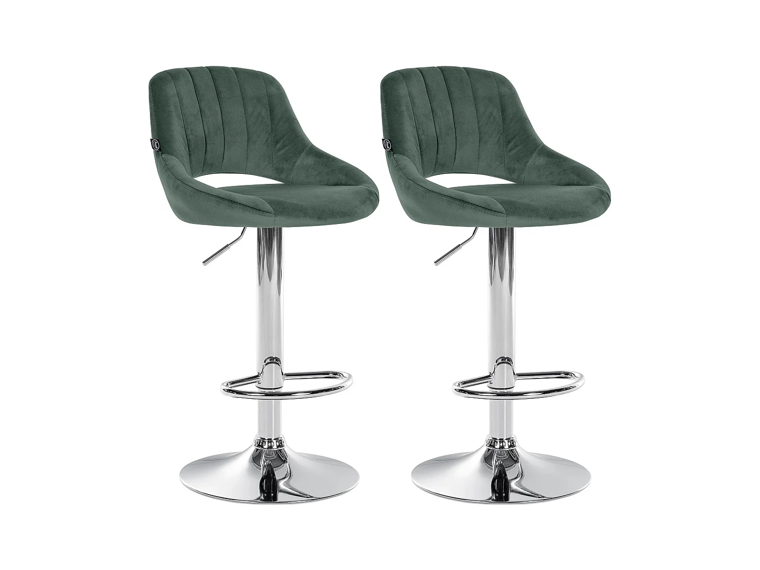 Lot de 2 tabourets métal argentée 47 x 48 x 106 cm TDB10759