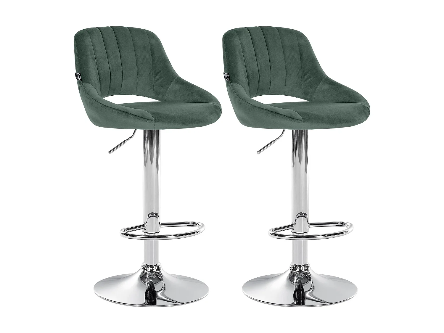 Lot de 2 tabourets métal argentée 47 x 48 x 106 cm TDB10759
