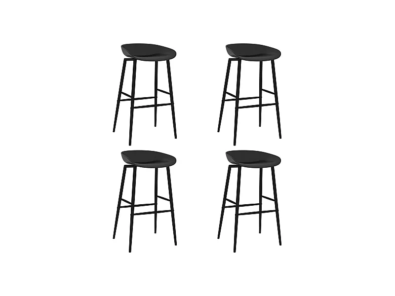 Tabourets de bar x4 métal argentée 48 x 47.5 x 95.5 cm DEC029423