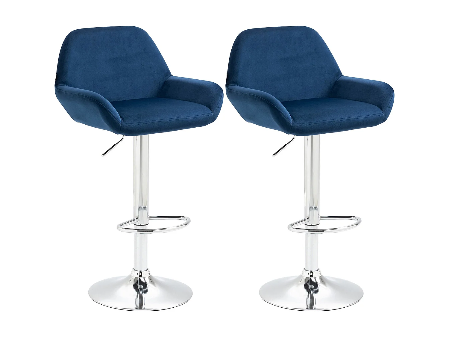 Lot de 2 tabourets métal bleue 51 x 52 x 109 cm TDB10788
