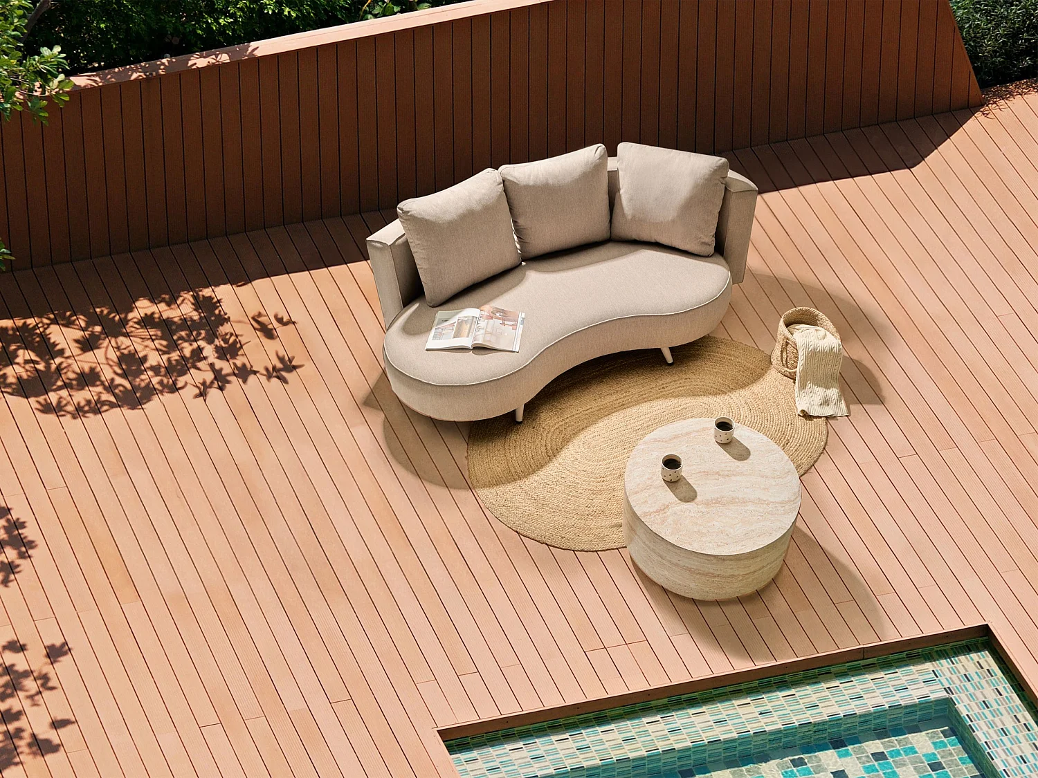 Canapé de jardin 3 places PARORI Côté droit Beige