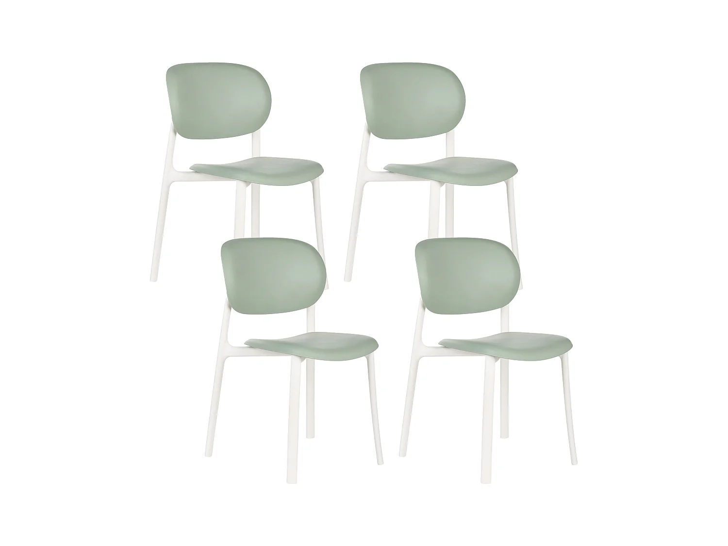 Lot de 4 chaises de jardin MUSANO Vert