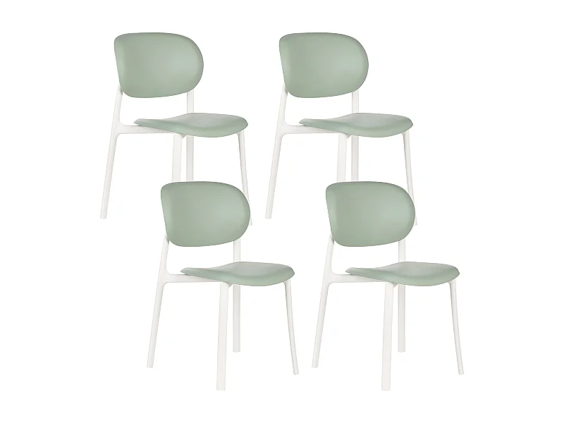 Lot de 4 chaises de jardin MUSANO Vert