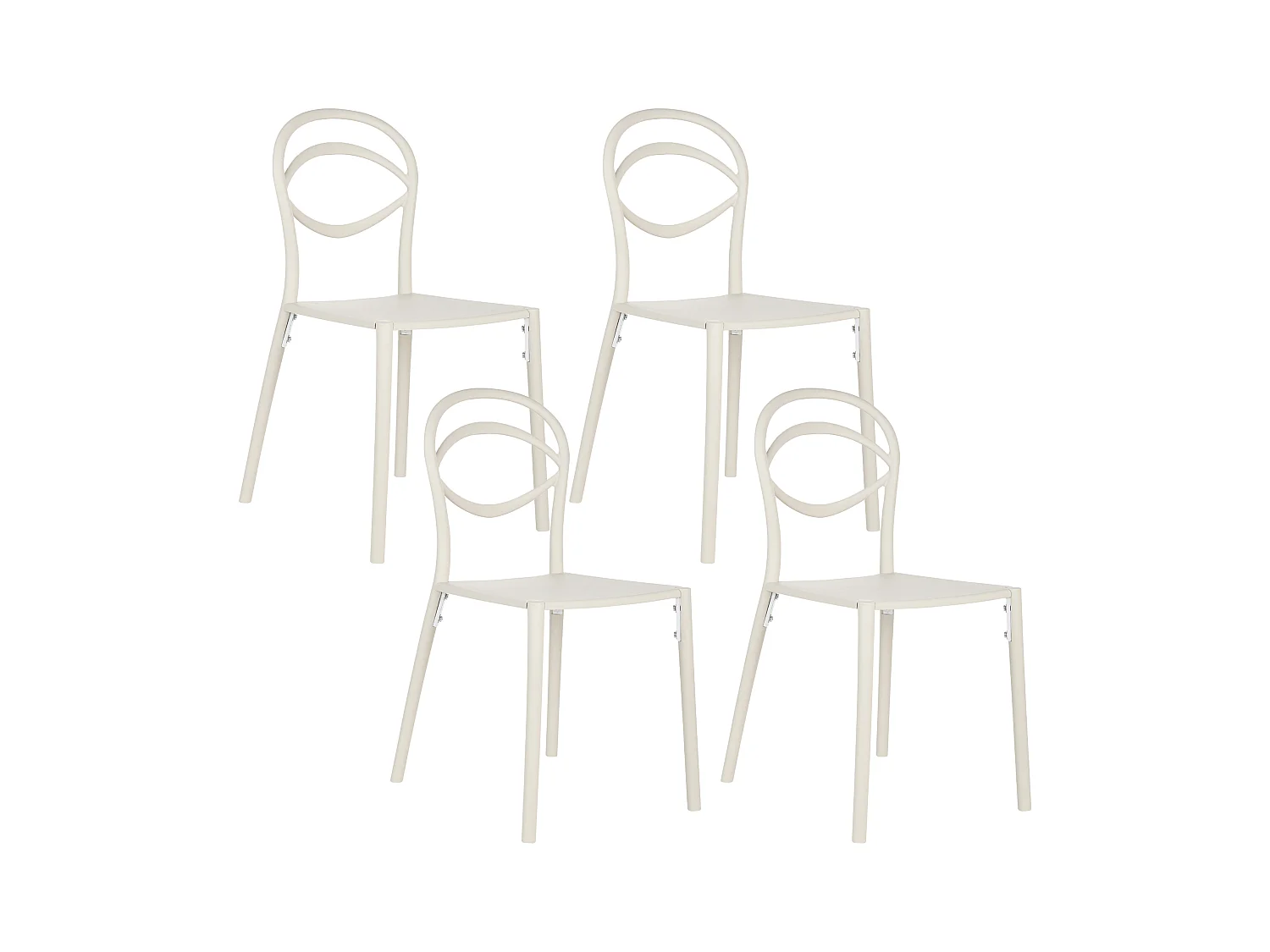Lot de 4 chaises de jardin COVOLO Blanc cassé