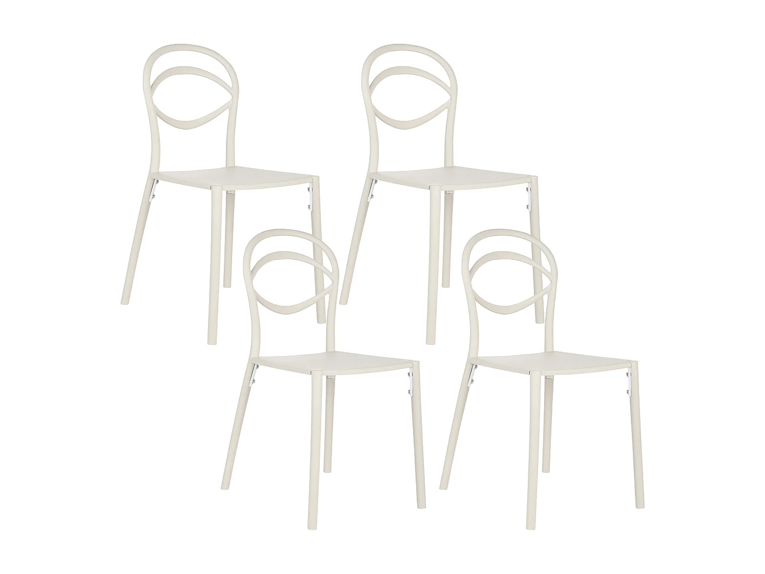 Lot de 4 chaises de jardin COVOLO Blanc cassé