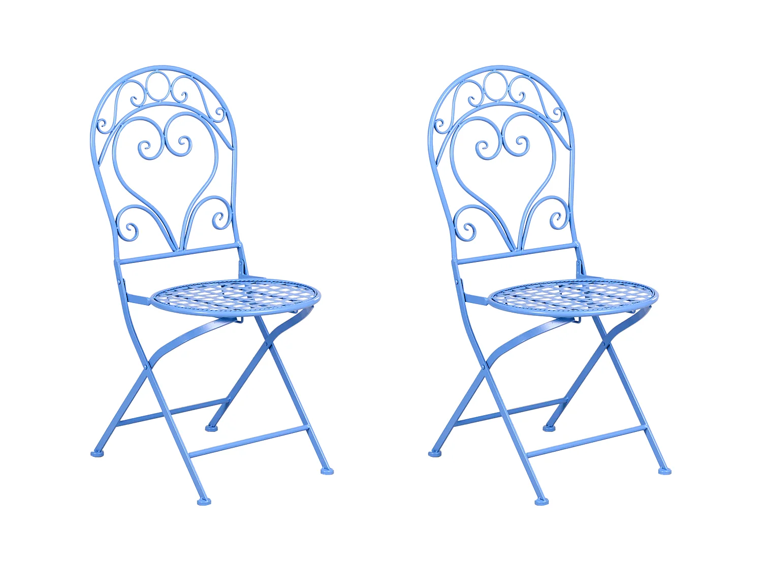 Lot de 2 chaises de jardin ALBINIA Métal Bleu