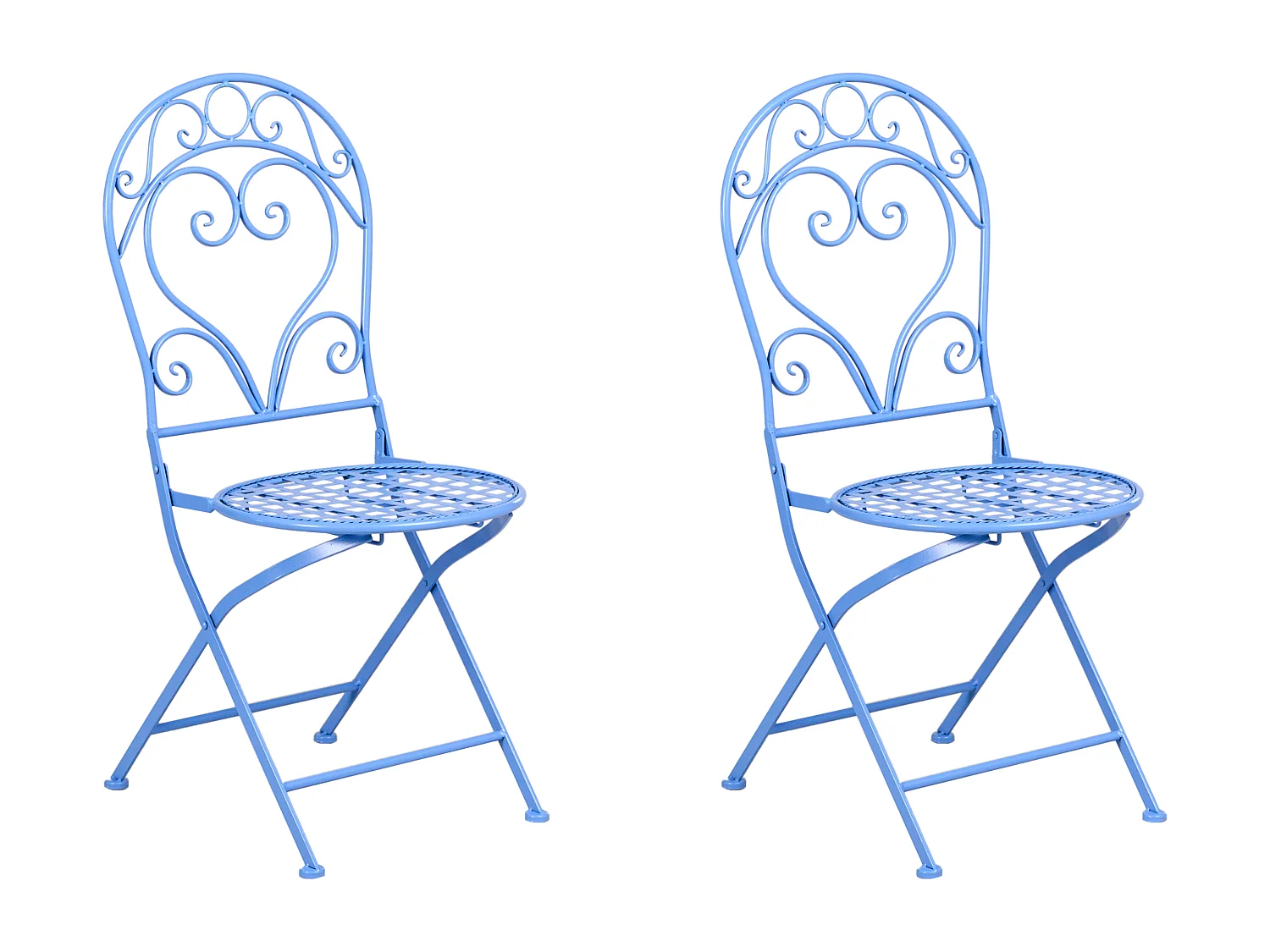 Lot de 2 chaises de jardin ALBINIA Métal Bleu