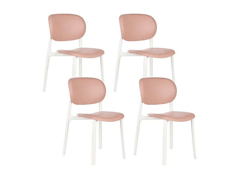 Lot de 4 chaises de jardin MUSANO Rose pastel