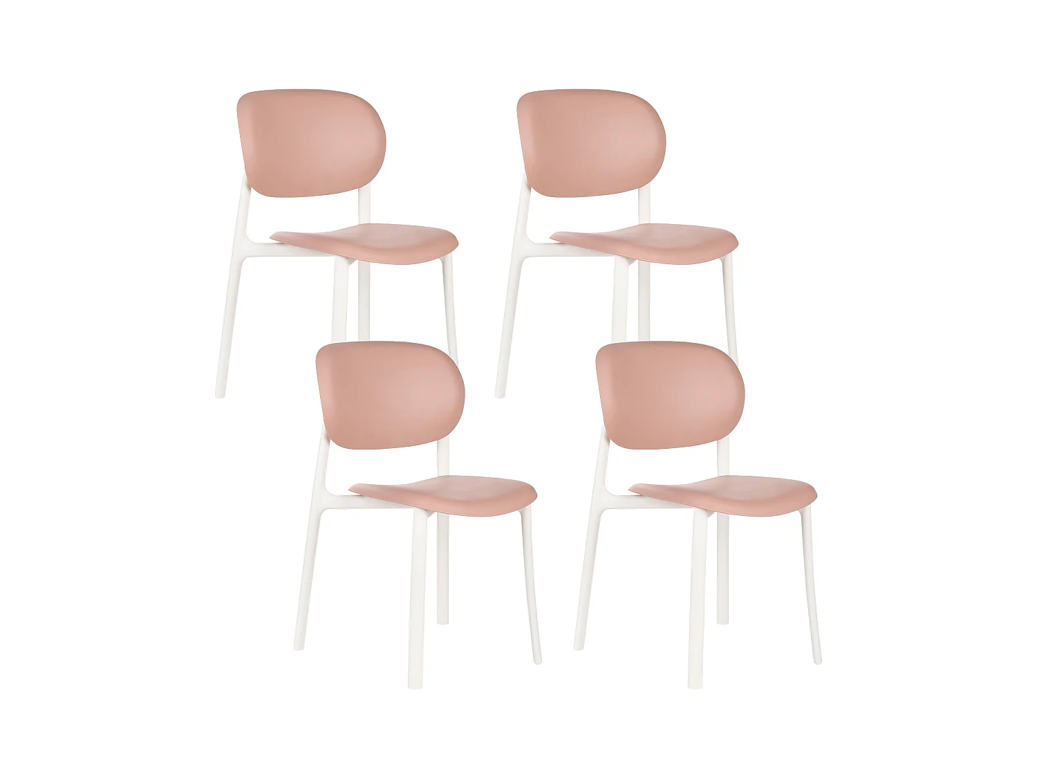 Lot de 4 chaises de jardin MUSANO Rose pastel