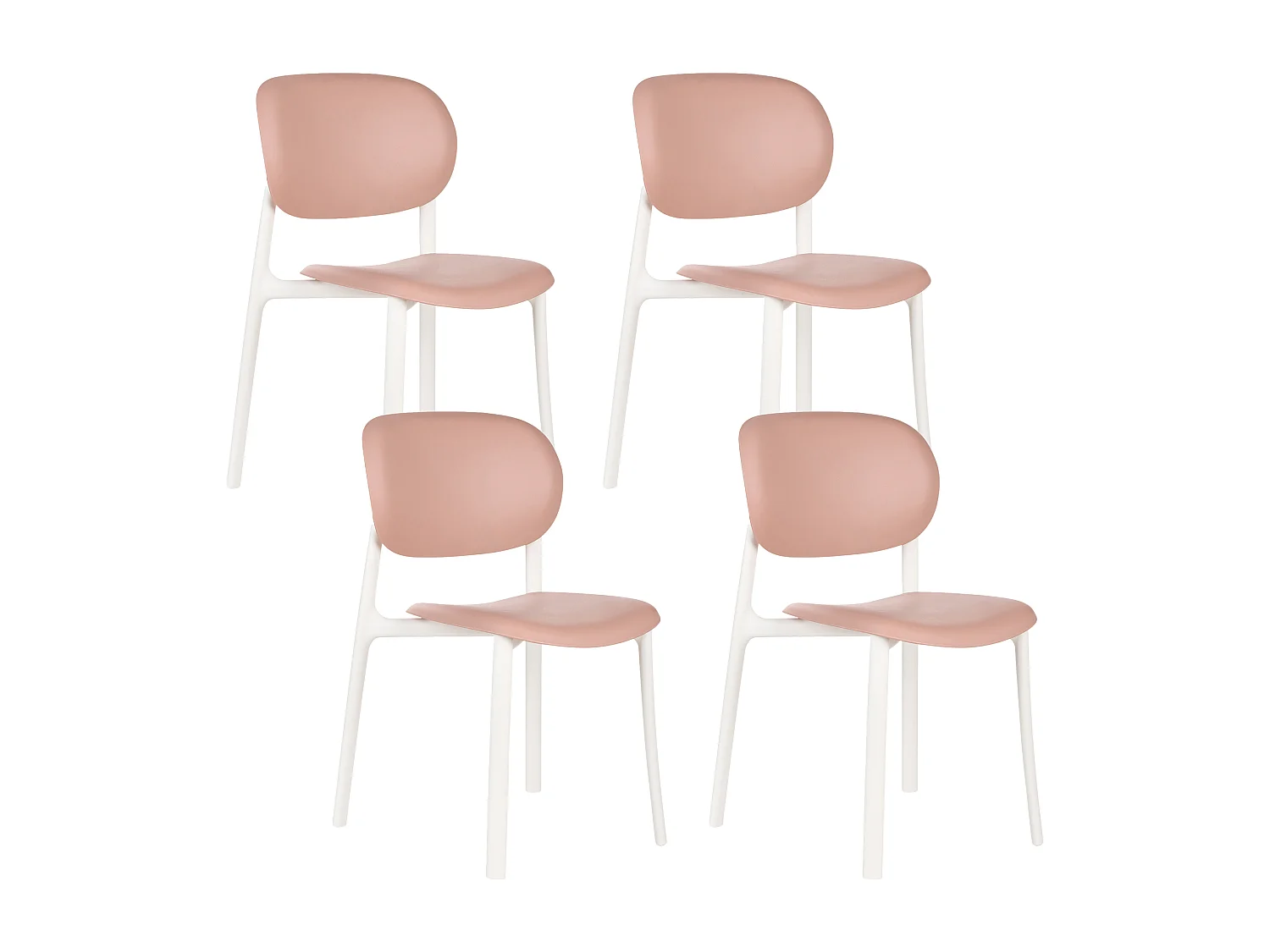 Lot de 4 chaises de jardin MUSANO Rose pastel