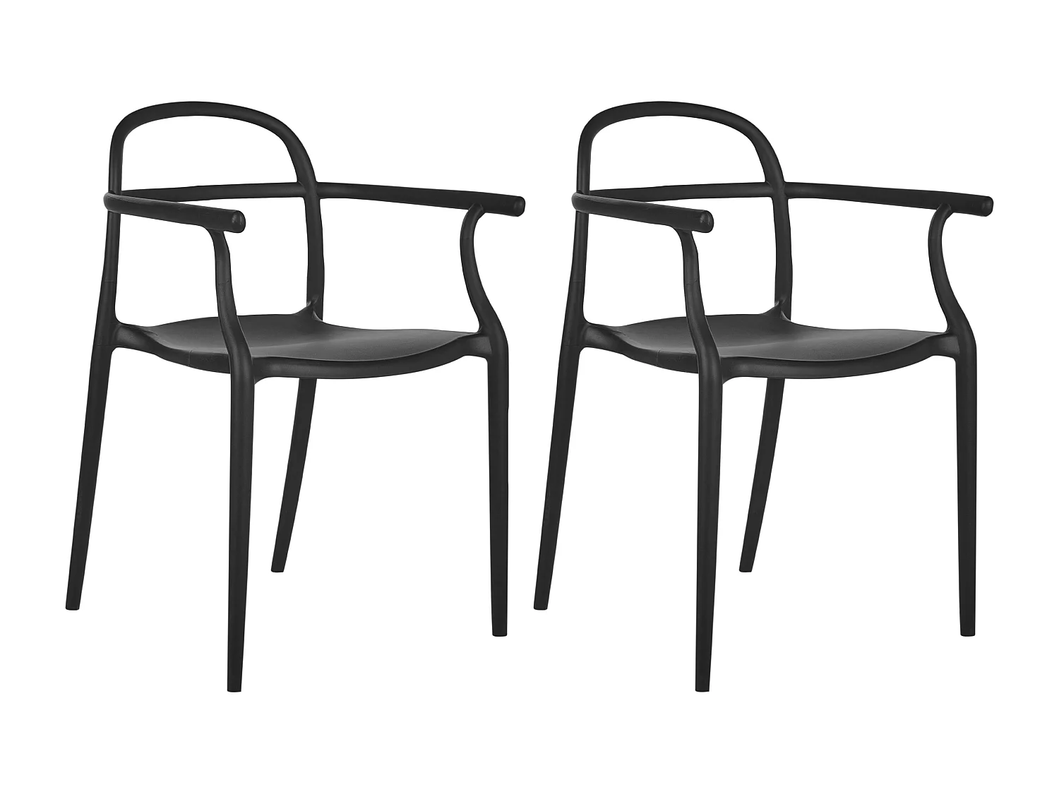 Lot de 2 chaises de jardin VIDOR Noir