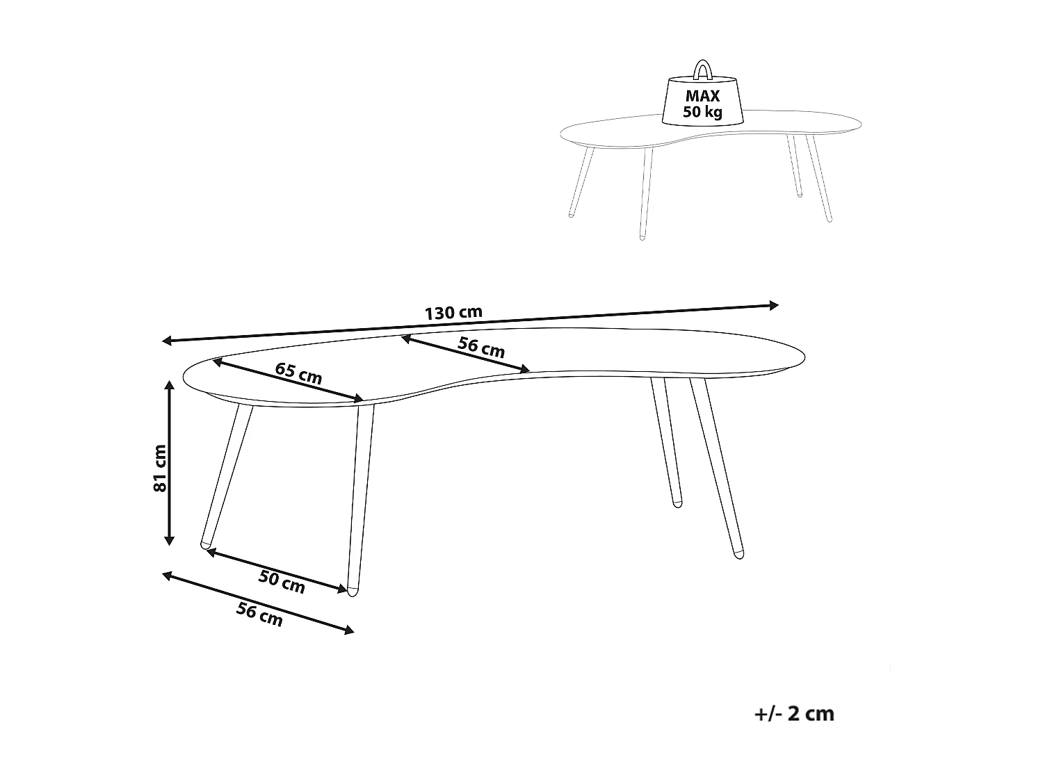 Table basse de jardin PARORI Métal Beige