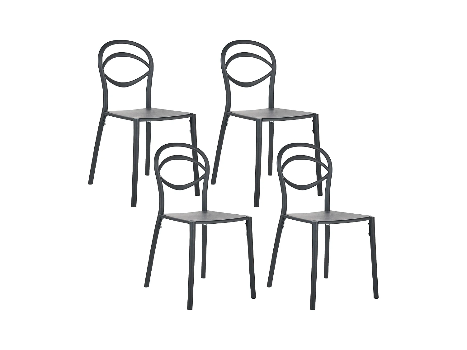 Lot de 4 chaises de jardin COVOLO Noir