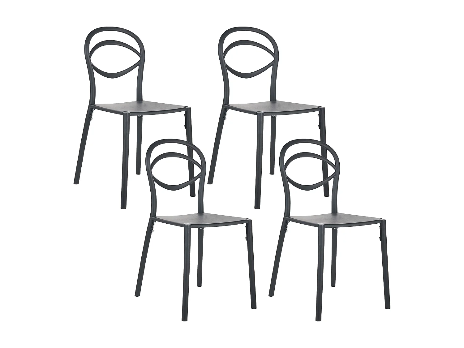 Lot de 4 chaises de jardin COVOLO Noir