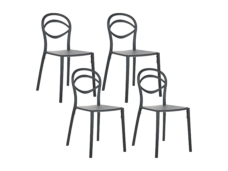 Lot de 4 chaises de jardin COVOLO Noir