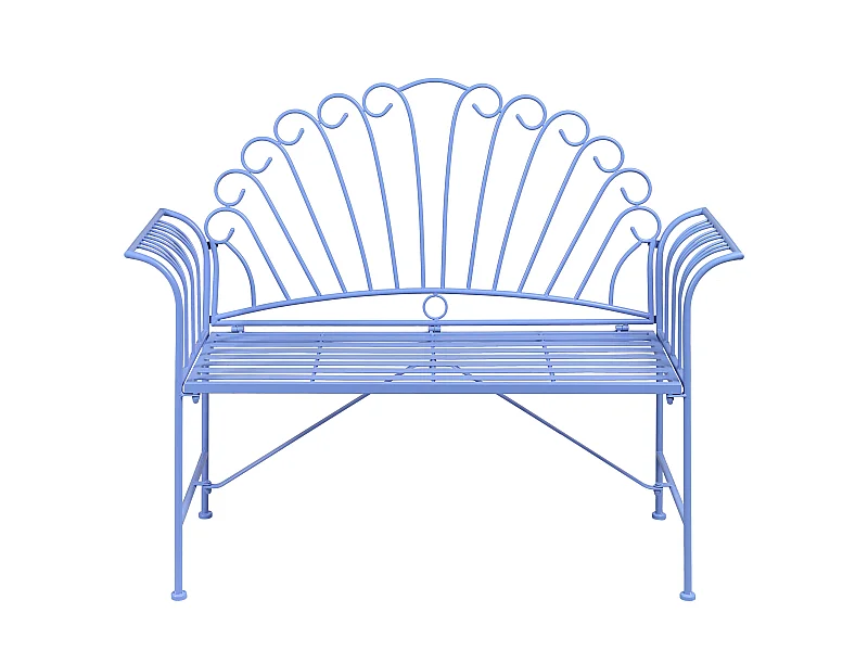 Banc de jardin CAVINIA 125 cm Métal Bleu clair