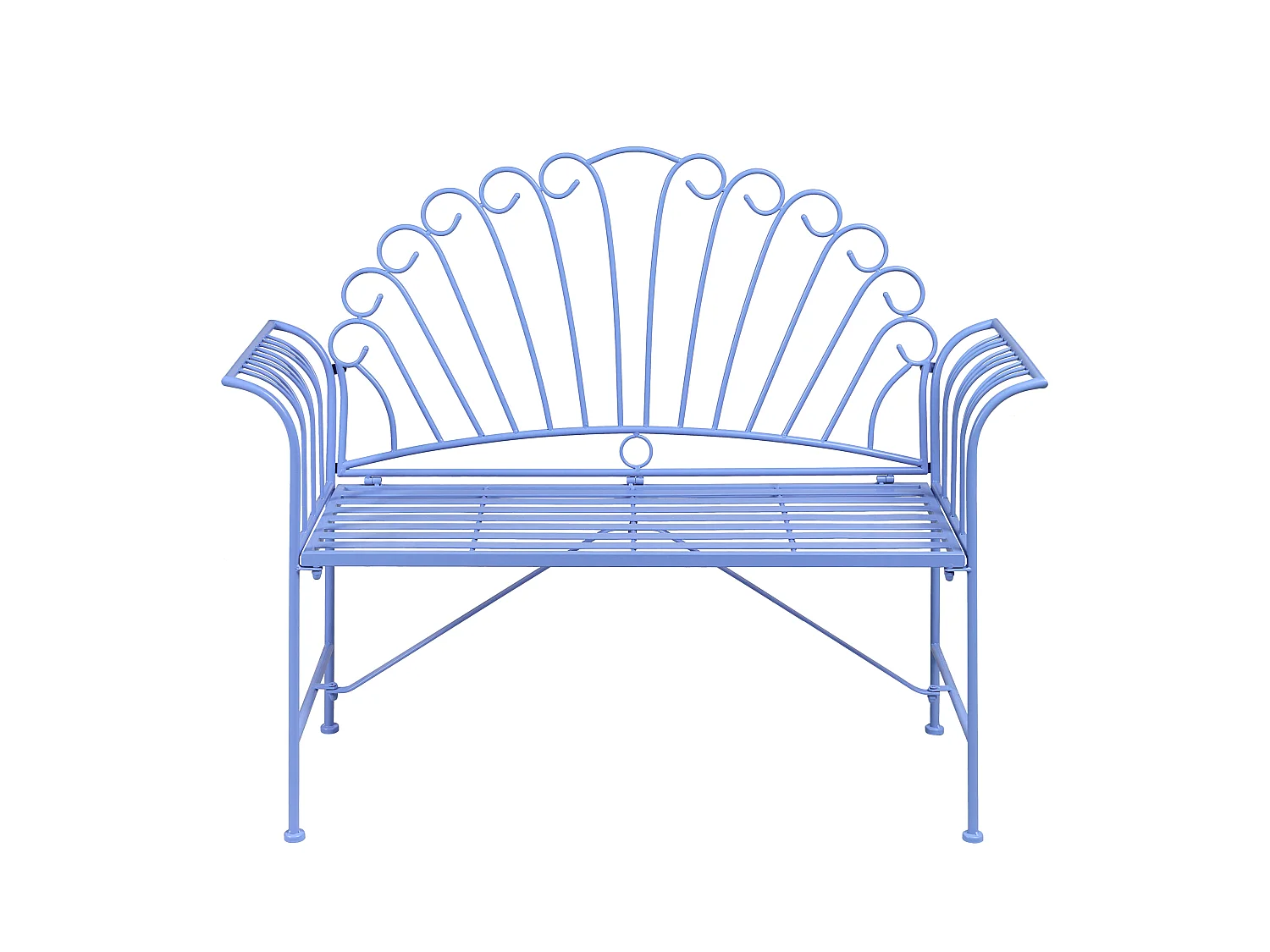 Banc de jardin CAVINIA 125 cm Métal Bleu clair