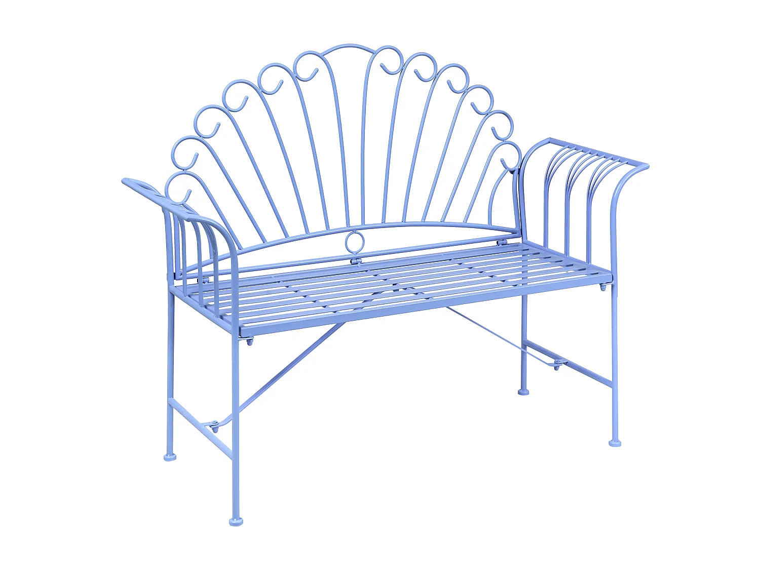Banc de jardin CAVINIA 125 cm Métal Bleu clair