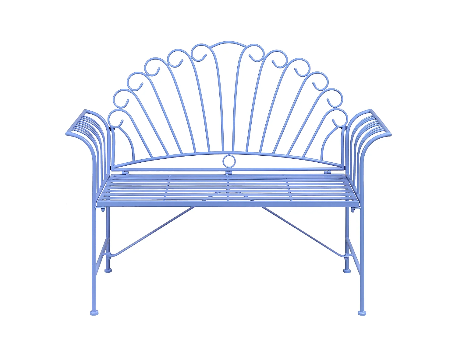 Banc de jardin CAVINIA 125 cm Métal Bleu clair