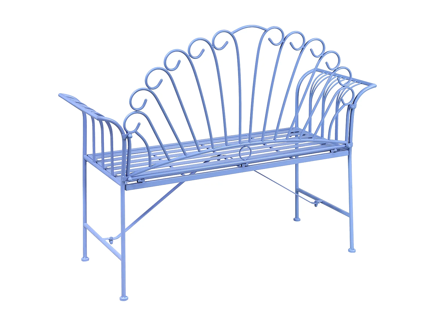 Banc de jardin CAVINIA 125 cm Métal Bleu clair
