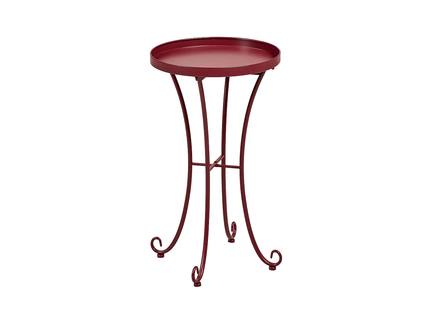 Table d'appoint pour le jardin CAVINIA 40 cm 40 cm Métal Rouge Bordeaux