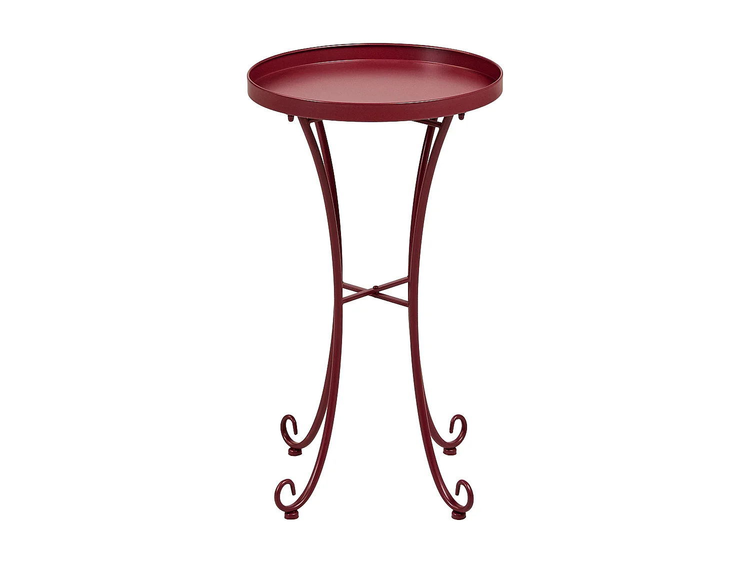Table d'appoint pour le jardin CAVINIA 40 cm 40 cm Métal Rouge Bordeaux