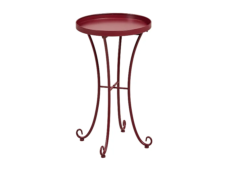 Table d\'appoint pour le jardin CAVINIA 40 cm 40 cm Métal Rouge Bordeaux